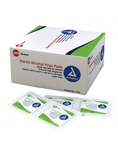 [美國直送 醫用品牌 ] Dynarex Sterile Alcohol Pads 70% 酒精消毒濕巾 (獨立包裝 散裝 20塊)  